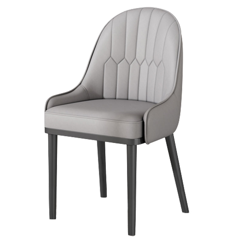 Glam Style Parsons Dining Side Chair Leather Indoor Dining Chair Clearhalo 'Dining Chairs' 'Dining Tables & Seating' 'dining_chair' 'furn' 'furn_dining_chair' 'Furniture' 'furniture_dining_chair' 'Kitchen & Dining Furniture' 5019413