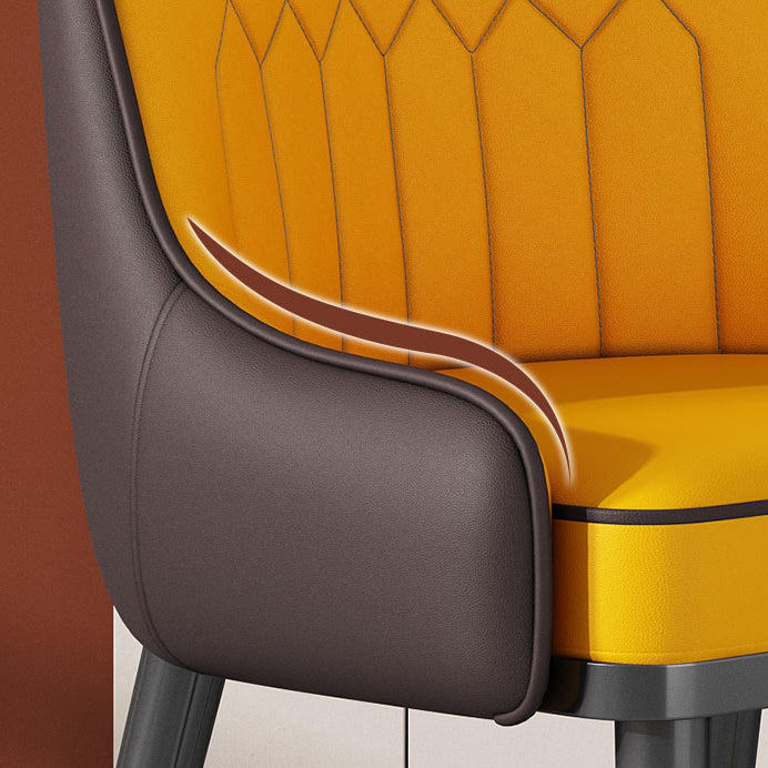 Glam Style Parsons Dining Side Chair Leather Indoor Dining Chair Clearhalo 'Dining Chairs' 'Dining Tables & Seating' 'dining_chair' 'furn' 'furn_dining_chair' 'Furniture' 'furniture_dining_chair' 'Kitchen & Dining Furniture' 5019414