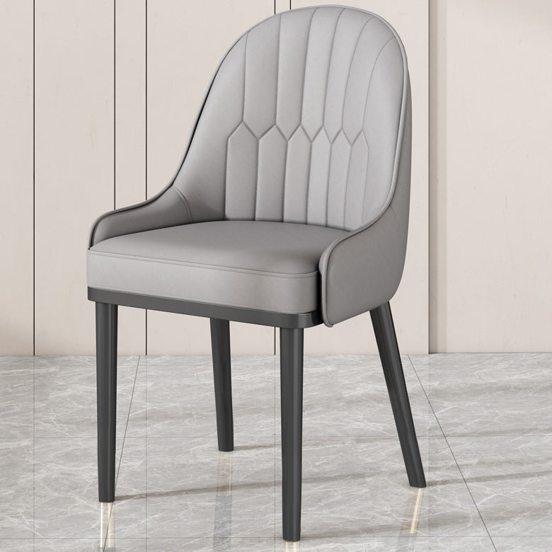 Glam Style Parsons Dining Side Chair Leather Indoor Dining Chair Clearhalo 'Dining Chairs' 'Dining Tables & Seating' 'dining_chair' 'furn' 'furn_dining_chair' 'Furniture' 'furniture_dining_chair' 'Kitchen & Dining Furniture' 5019418
