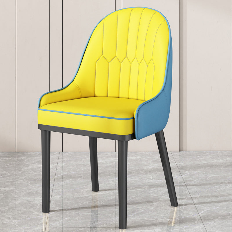 Glam Style Parsons Dining Side Chair Leather Indoor Dining Chair Clearhalo 'Dining Chairs' 'Dining Tables & Seating' 'dining_chair' 'furn' 'furn_dining_chair' 'Furniture' 'furniture_dining_chair' 'Kitchen & Dining Furniture' 5019419