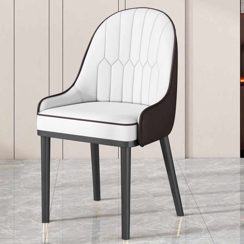 Glam Style Parsons Dining Side Chair Leather Indoor Dining Chair Clearhalo 'Dining Chairs' 'Dining Tables & Seating' 'dining_chair' 'furn' 'furn_dining_chair' 'Furniture' 'furniture_dining_chair' 'Kitchen & Dining Furniture' 5019420