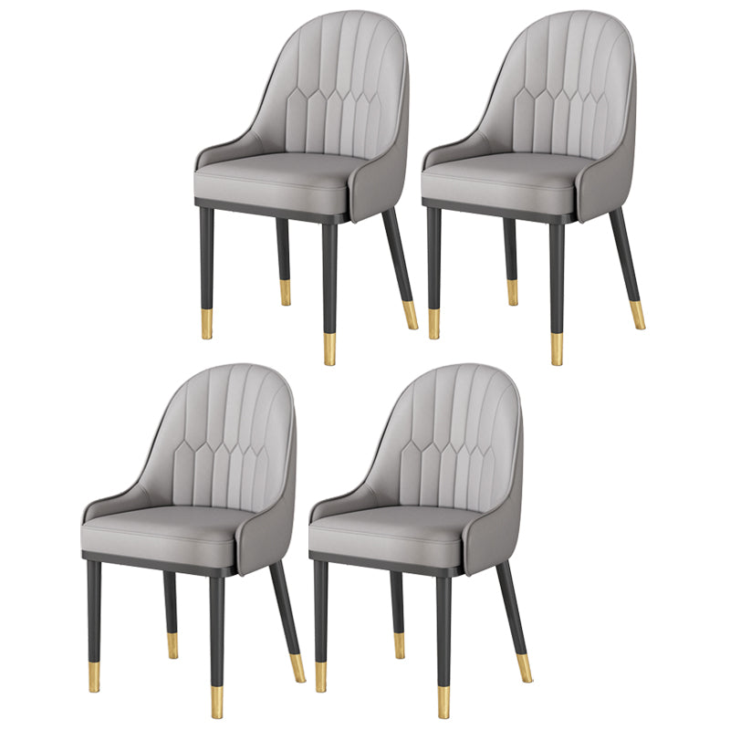 Glam Style Parsons Dining Side Chair Leather Indoor Dining Chair Grey 4 Piece Set Black Gold Clearhalo 'Dining Chairs' 'Dining Tables & Seating' 'dining_chair' 'furn' 'furn_dining_chair' 'Furniture' 'furniture_dining_chair' 'Kitchen & Dining Furniture' 5019423