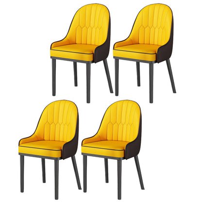 Glam Style Parsons Dining Side Chair Leather Indoor Dining Chair Orange 4 Piece Set Black Clearhalo 'Dining Chairs' 'Dining Tables & Seating' 'dining_chair' 'furn' 'furn_dining_chair' 'Furniture' 'furniture_dining_chair' 'Kitchen & Dining Furniture' 5019425