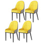 Glam Style Parsons Dining Side Chair Leather Indoor Dining Chair Gray-Yellow 4 Piece Set Black Clearhalo 'Dining Chairs' 'Dining Tables & Seating' 'dining_chair' 'furn' 'furn_dining_chair' 'Furniture' 'furniture_dining_chair' 'Kitchen & Dining Furniture' 5019430