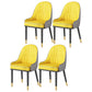 Glam Style Parsons Dining Side Chair Leather Indoor Dining Chair Gray-Yellow 4 Piece Set Black Gold Clearhalo 'Dining Chairs' 'Dining Tables & Seating' 'dining_chair' 'furn' 'furn_dining_chair' 'Furniture' 'furniture_dining_chair' 'Kitchen & Dining Furniture' 5019431