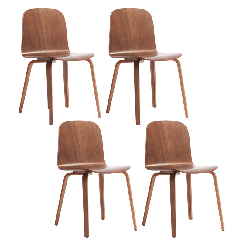 Modern Style Side Chair Solid Wood Dining Chair for Dining Room Walnut 4 Piece Set Clearhalo 'Dining Chairs' 'Dining Tables & Seating' 'dining_chair' 'furn' 'furn_dining_chair' 'Furniture' 'furniture_dining_chair' 'Kitchen & Dining Furniture' 5019439