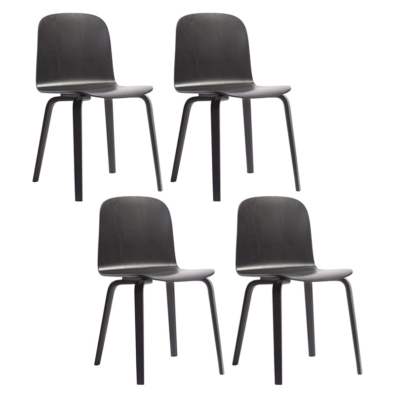 Modern Style Side Chair Solid Wood Dining Chair for Dining Room Black 4 Piece Set Clearhalo 'Dining Chairs' 'Dining Tables & Seating' 'dining_chair' 'furn' 'furn_dining_chair' 'Furniture' 'furniture_dining_chair' 'Kitchen & Dining Furniture' 5019458