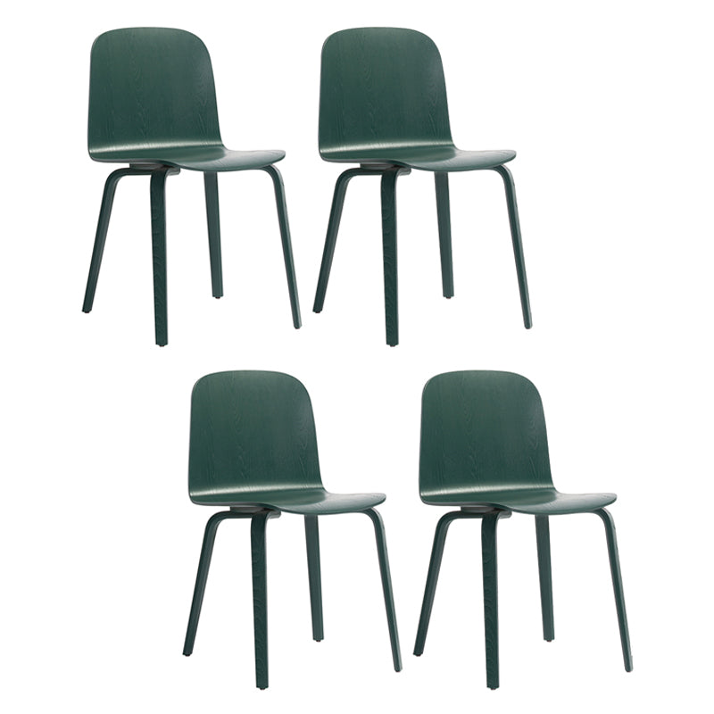 Modern Style Side Chair Solid Wood Dining Chair for Dining Room Green 4 Piece Set Clearhalo 'Dining Chairs' 'Dining Tables & Seating' 'dining_chair' 'furn' 'furn_dining_chair' 'Furniture' 'furniture_dining_chair' 'Kitchen & Dining Furniture' 5019462