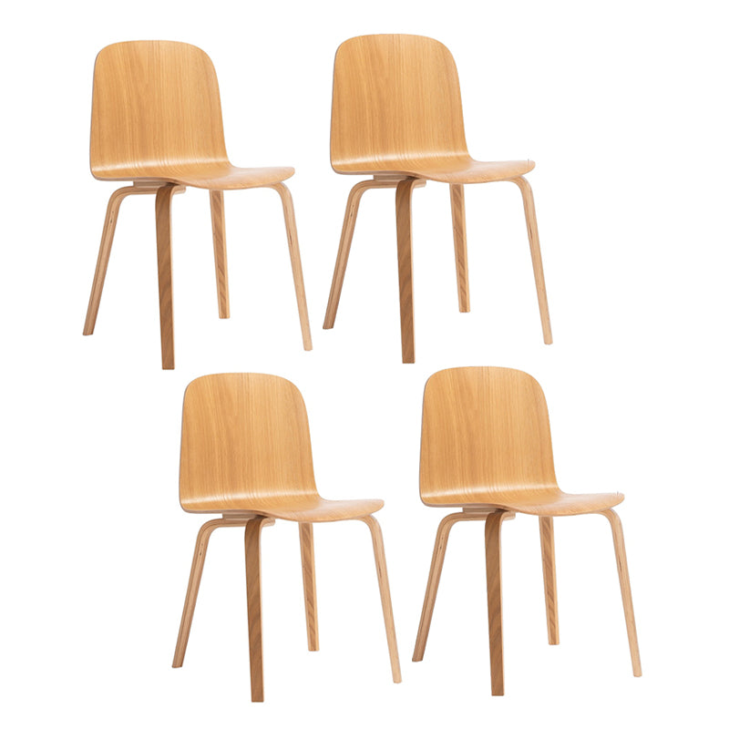Modern Style Side Chair Solid Wood Dining Chair for Dining Room Natural 4 Piece Set Clearhalo 'Dining Chairs' 'Dining Tables & Seating' 'dining_chair' 'furn' 'furn_dining_chair' 'Furniture' 'furniture_dining_chair' 'Kitchen & Dining Furniture' 5019464