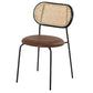 Faux Leather Side Chair Modern Style Cane Back Dining Chair for Indoor Brown-Black 1 Piece Clearhalo 'Dining Chairs' 'Dining Tables & Seating' 'dining_chair' 'furn' 'furn_dining_chair' 'Furniture' 'furniture_dining_chair' 'Kitchen & Dining Furniture' 5019474