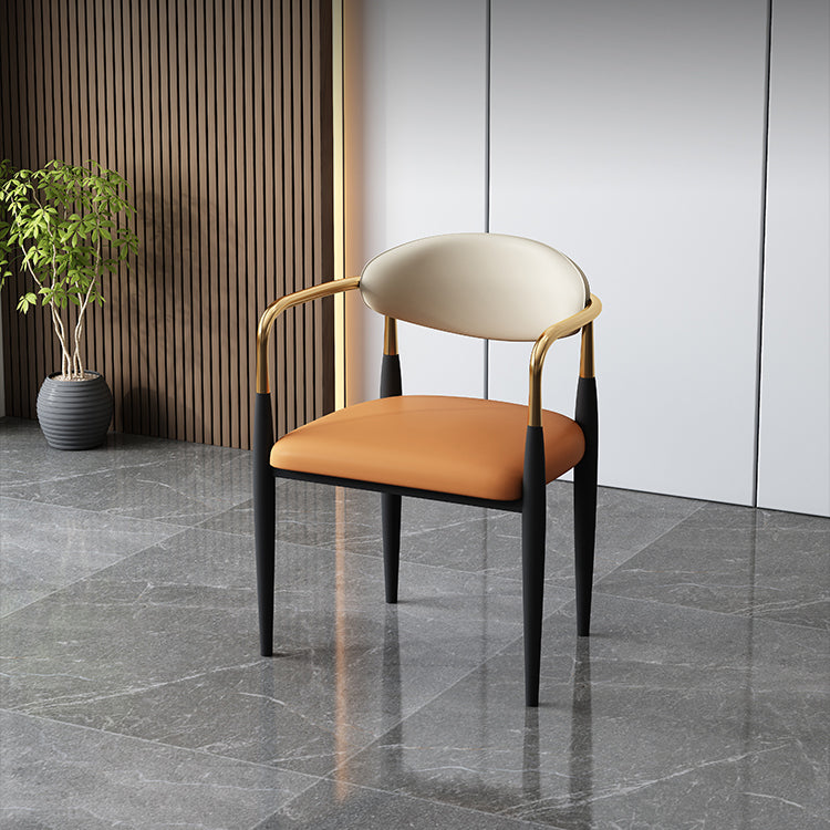 Modern Style Dining Chair Faux Leather Open Back Arm Chair for Home Clearhalo 'Dining Chairs' 'Dining Tables & Seating' 'dining_chair' 'furn' 'furn_dining_chair' 'Furniture' 'furniture_dining_chair' 'Kitchen & Dining Furniture' 5019487