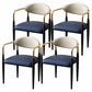 Modern Style Dining Chair Faux Leather Open Back Arm Chair for Home Blue 4 Piece Set Clearhalo 'Dining Chairs' 'Dining Tables & Seating' 'dining_chair' 'furn' 'furn_dining_chair' 'Furniture' 'furniture_dining_chair' 'Kitchen & Dining Furniture' 5019507