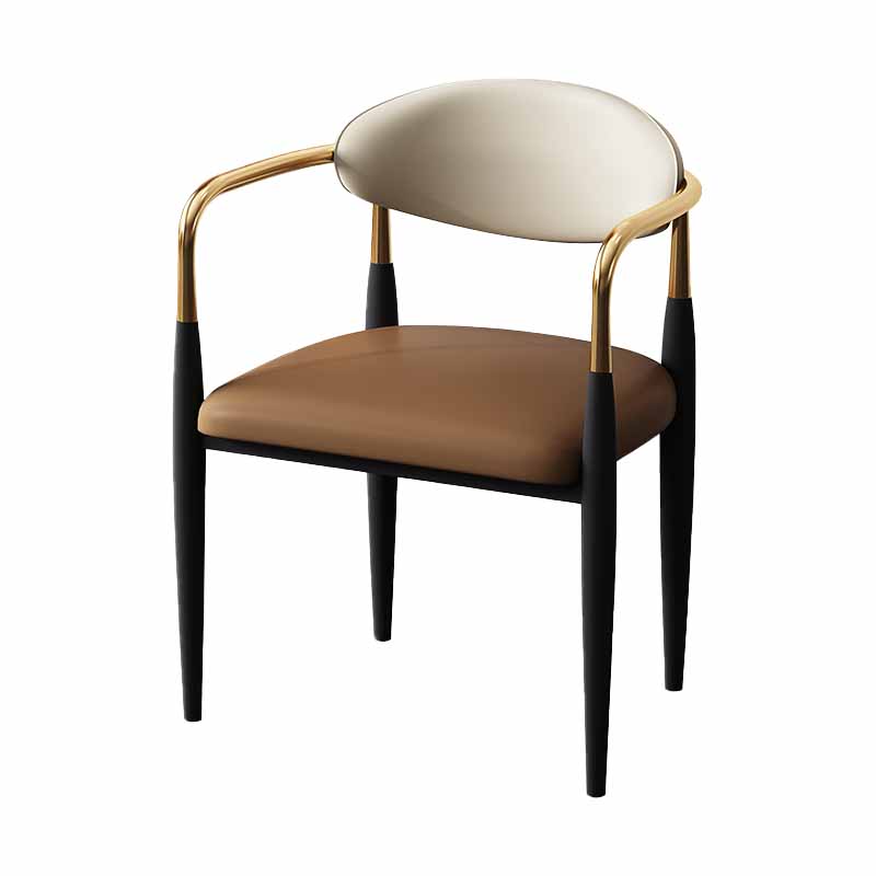 Modern Style Dining Chair Faux Leather Open Back Arm Chair for Home Coffee 1 Piece Clearhalo 'Dining Chairs' 'Dining Tables & Seating' 'dining_chair' 'furn' 'furn_dining_chair' 'Furniture' 'furniture_dining_chair' 'Kitchen & Dining Furniture' 5019508