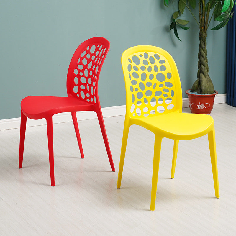 Scandinavian Plastic Side Chair Open Back Kitchen Dining Room Chair Clearhalo 'Dining Chairs' 'Dining Tables & Seating' 'dining_chair' 'Furniture' 'furniture_dining_chair' 'Kitchen & Dining Furniture' 5019512