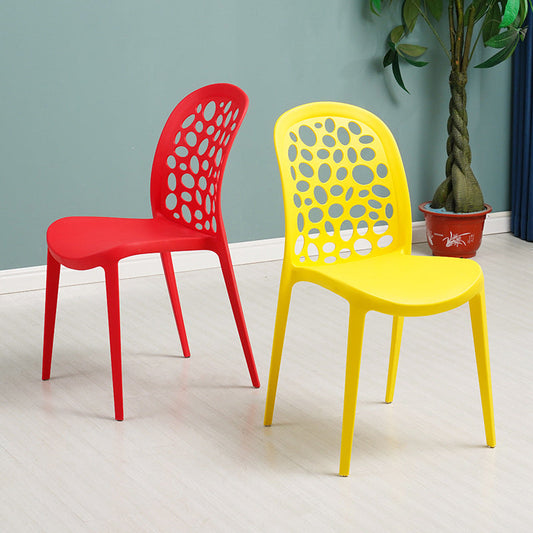 Scandinavian Plastic Side Chair Open Back Kitchen Dining Room Chair Clearhalo 'Dining Chairs' 'Dining Tables & Seating' 'dining_chair' 'Furniture' 'furniture_dining_chair' 'Kitchen & Dining Furniture' 5019512
