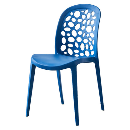 Scandinavian Plastic Side Chair Open Back Kitchen Dining Room Chair Blue 1 Piece Clearhalo 'Dining Chairs' 'Dining Tables & Seating' 'dining_chair' 'Furniture' 'furniture_dining_chair' 'Kitchen & Dining Furniture' 5019516