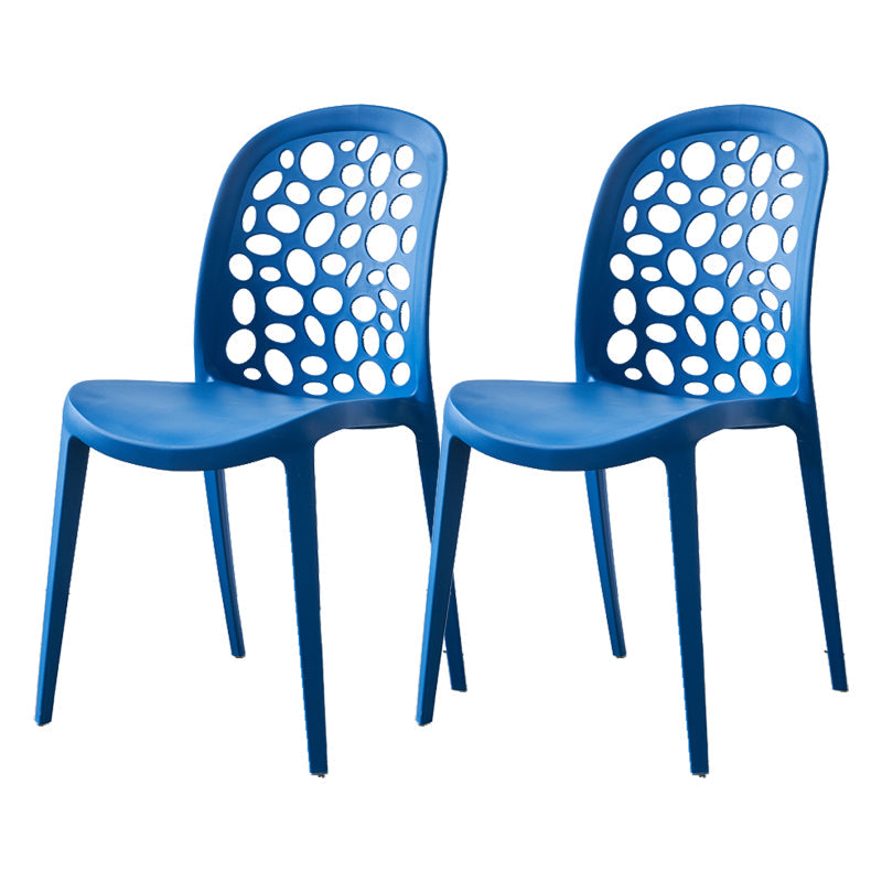 Scandinavian Plastic Side Chair Open Back Kitchen Dining Room Chair Blue Set of 2 Clearhalo 'Dining Chairs' 'Dining Tables & Seating' 'dining_chair' 'Furniture' 'furniture_dining_chair' 'Kitchen & Dining Furniture' 5019518