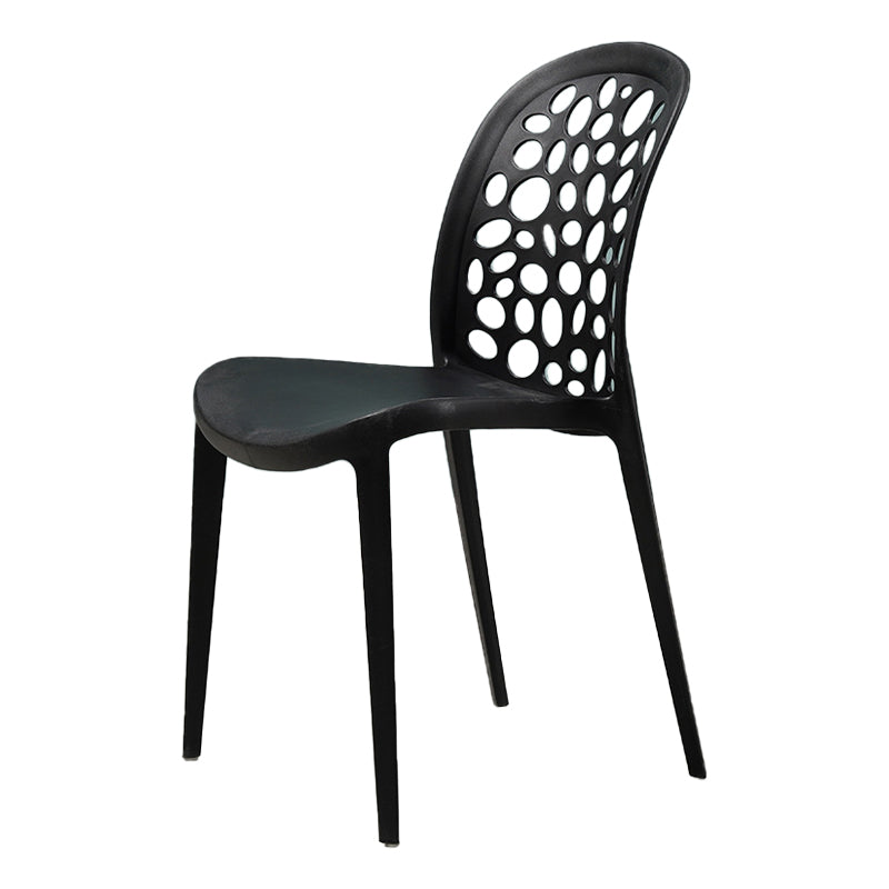 Scandinavian Plastic Side Chair Open Back Kitchen Dining Room Chair Black 1 Piece Clearhalo 'Dining Chairs' 'Dining Tables & Seating' 'dining_chair' 'Furniture' 'furniture_dining_chair' 'Kitchen & Dining Furniture' 5019529