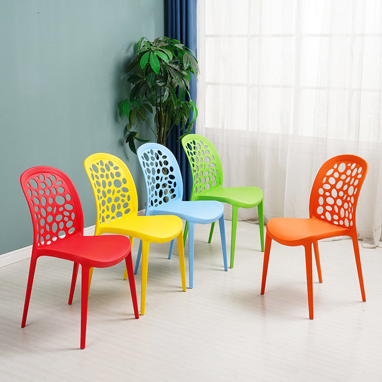 Scandinavian Plastic Side Chair Open Back Kitchen Dining Room Chair Clearhalo 'Dining Chairs' 'Dining Tables & Seating' 'dining_chair' 'Furniture' 'furniture_dining_chair' 'Kitchen & Dining Furniture' 5019531
