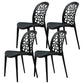 Scandinavian Plastic Side Chair Open Back Kitchen Dining Room Chair Black Set of 4 Clearhalo 'Dining Chairs' 'Dining Tables & Seating' 'dining_chair' 'Furniture' 'furniture_dining_chair' 'Kitchen & Dining Furniture' 5019533