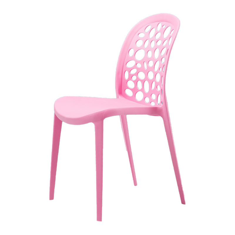 Scandinavian Plastic Side Chair Open Back Kitchen Dining Room Chair Pink 1 Piece Clearhalo 'Dining Chairs' 'Dining Tables & Seating' 'dining_chair' 'Furniture' 'furniture_dining_chair' 'Kitchen & Dining Furniture' 5019534