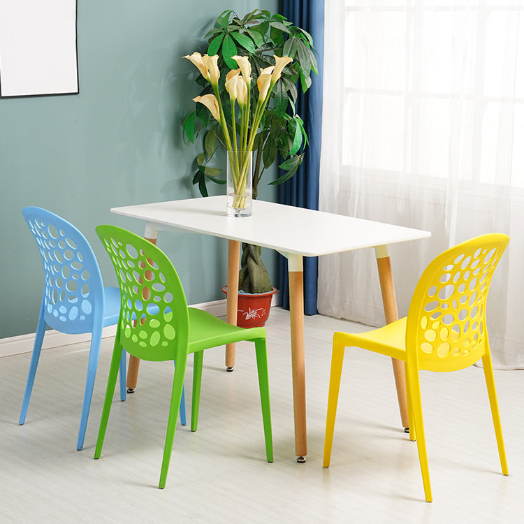 Scandinavian Plastic Side Chair Open Back Kitchen Dining Room Chair Clearhalo 'Dining Chairs' 'Dining Tables & Seating' 'dining_chair' 'Furniture' 'furniture_dining_chair' 'Kitchen & Dining Furniture' 5019535