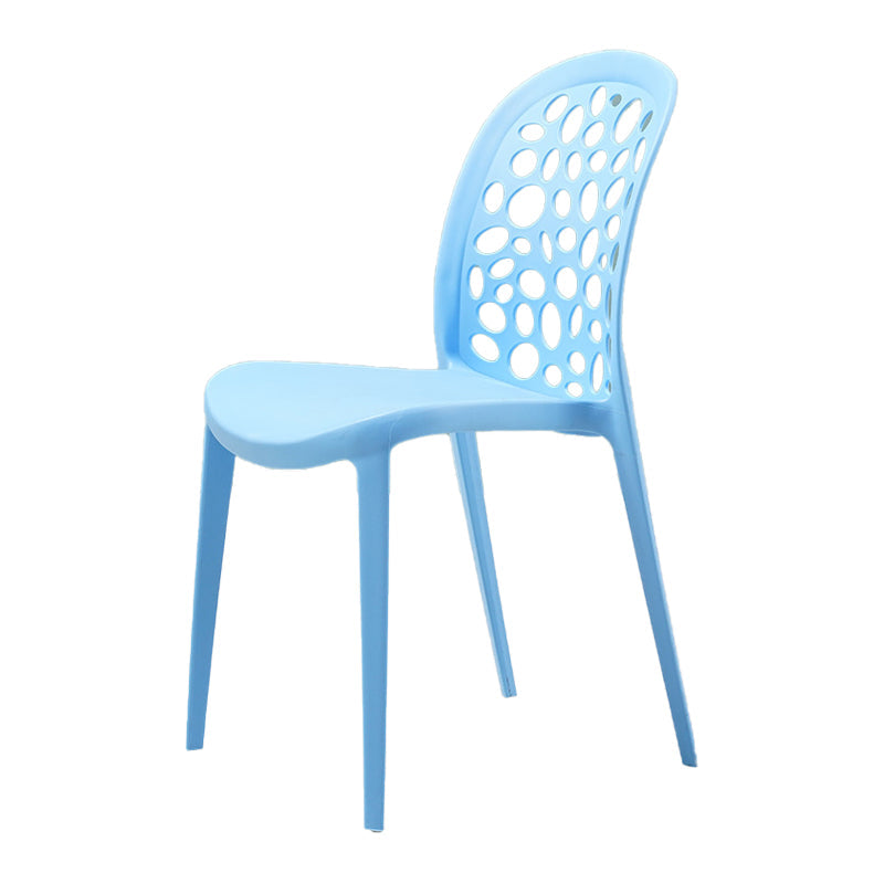 Scandinavian Plastic Side Chair Open Back Kitchen Dining Room Chair Light Blue 1 Piece Clearhalo 'Dining Chairs' 'Dining Tables & Seating' 'dining_chair' 'Furniture' 'furniture_dining_chair' 'Kitchen & Dining Furniture' 5019539