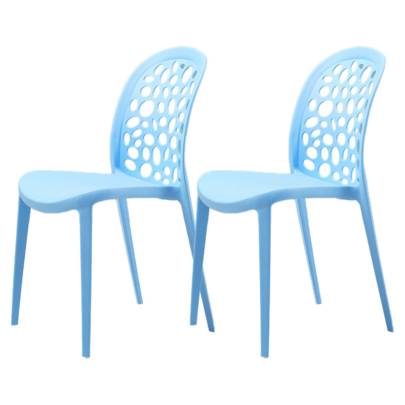 Scandinavian Plastic Side Chair Open Back Kitchen Dining Room Chair Light Blue Set of 2 Clearhalo 'Dining Chairs' 'Dining Tables & Seating' 'dining_chair' 'Furniture' 'furniture_dining_chair' 'Kitchen & Dining Furniture' 5019540
