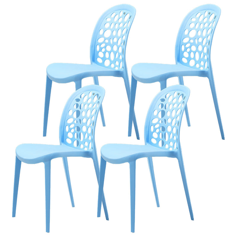 Scandinavian Plastic Side Chair Open Back Kitchen Dining Room Chair Light Blue Set of 4 Clearhalo 'Dining Chairs' 'Dining Tables & Seating' 'dining_chair' 'Furniture' 'furniture_dining_chair' 'Kitchen & Dining Furniture' 5019541