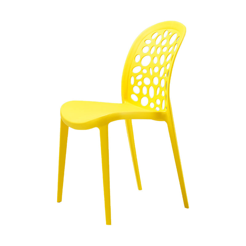 Scandinavian Plastic Side Chair Open Back Kitchen Dining Room Chair Yellow 1 Piece Clearhalo 'Dining Chairs' 'Dining Tables & Seating' 'dining_chair' 'Furniture' 'furniture_dining_chair' 'Kitchen & Dining Furniture' 5019542