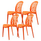 Scandinavian Plastic Side Chair Open Back Kitchen Dining Room Chair Orange Set of 4 Clearhalo 'Dining Chairs' 'Dining Tables & Seating' 'dining_chair' 'Furniture' 'furniture_dining_chair' 'Kitchen & Dining Furniture' 5019547