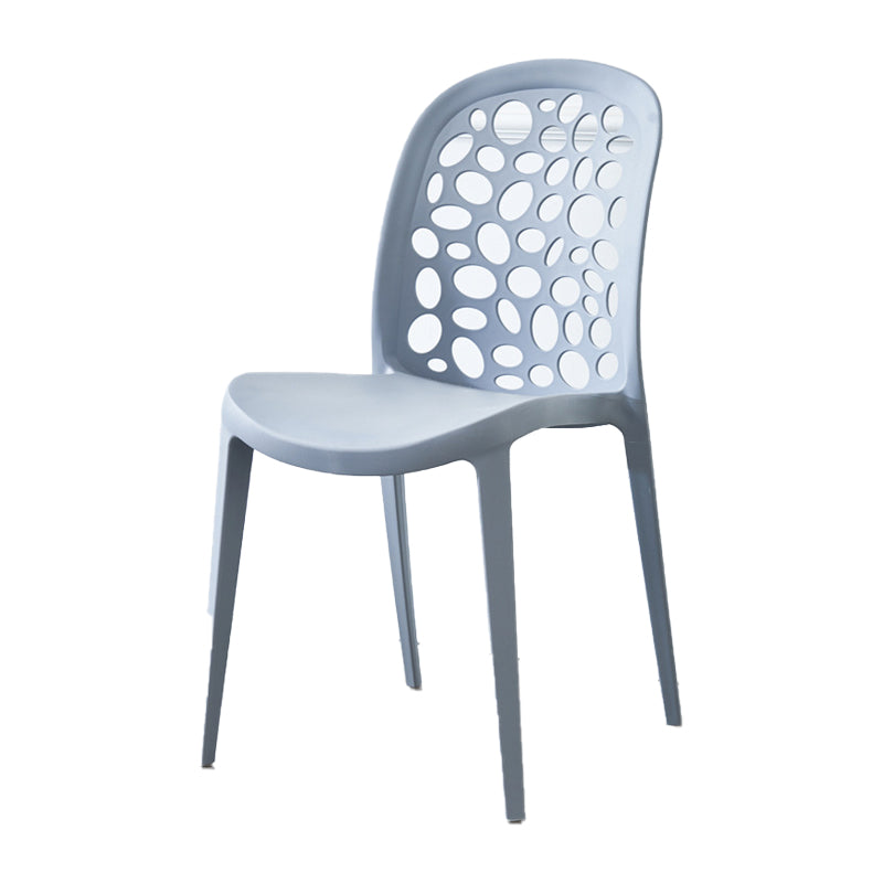 Scandinavian Plastic Side Chair Open Back Kitchen Dining Room Chair Grey 1 Piece Clearhalo 'Dining Chairs' 'Dining Tables & Seating' 'dining_chair' 'Furniture' 'furniture_dining_chair' 'Kitchen & Dining Furniture' 5019548