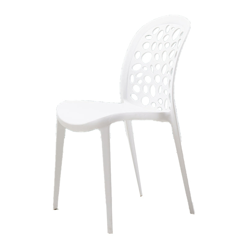 Scandinavian Plastic Side Chair Open Back Kitchen Dining Room Chair White 1 Piece Clearhalo 'Dining Chairs' 'Dining Tables & Seating' 'dining_chair' 'Furniture' 'furniture_dining_chair' 'Kitchen & Dining Furniture' 5019551