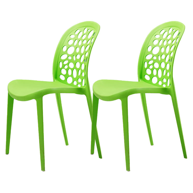 Scandinavian Plastic Side Chair Open Back Kitchen Dining Room Chair Green Set of 2 Clearhalo 'Dining Chairs' 'Dining Tables & Seating' 'dining_chair' 'Furniture' 'furniture_dining_chair' 'Kitchen & Dining Furniture' 5019555