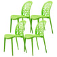 Scandinavian Plastic Side Chair Open Back Kitchen Dining Room Chair Green Set of 4 Clearhalo 'Dining Chairs' 'Dining Tables & Seating' 'dining_chair' 'Furniture' 'furniture_dining_chair' 'Kitchen & Dining Furniture' 5019556
