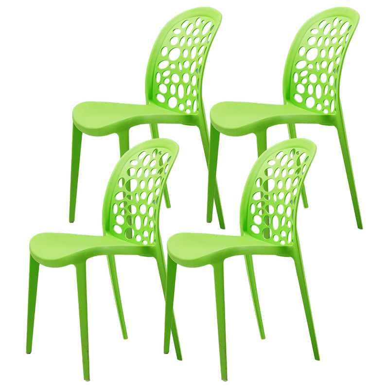 Scandinavian Plastic Side Chair Open Back Kitchen Dining Room Chair Green Set of 4 Clearhalo 'Dining Chairs' 'Dining Tables & Seating' 'dining_chair' 'Furniture' 'furniture_dining_chair' 'Kitchen & Dining Furniture' 5019556