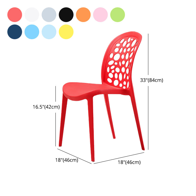 Scandinavian Plastic Side Chair Open Back Kitchen Dining Room Chair Clearhalo 'Dining Chairs' 'Dining Tables & Seating' 'dining_chair' 'Furniture' 'furniture_dining_chair' 'Kitchen & Dining Furniture' 5019557