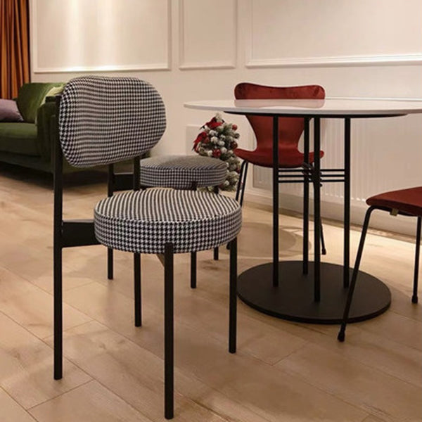 Glam Style Upholstered Dining Chair Open Back Dining Side Chair for Home Clearhalo 'Dining Chairs' 'Dining Tables & Seating' 'dining_chair' 'furn' 'furn_dining_chair' 'Furniture' 'furniture_dining_chair' 'Kitchen & Dining Furniture' 5019564