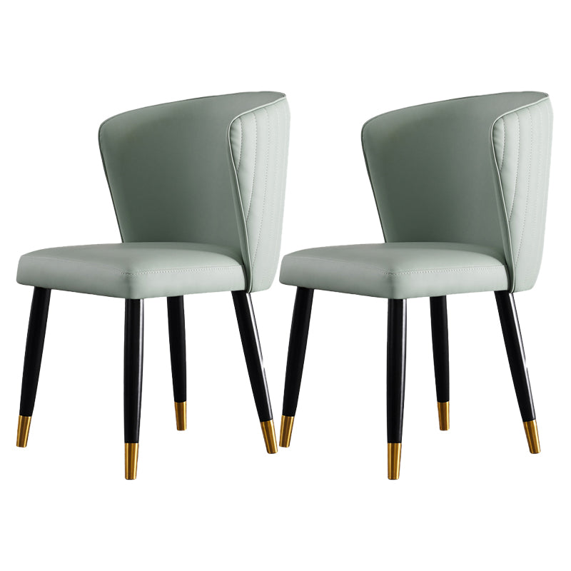 Armless Dining Chairs Nordic Kitchen Side Chairs for Dining Room Light Green 2 Piece Set Clearhalo 'Dining Chairs' 'Dining Tables & Seating' 'dining_chair' 'furn' 'furn_dining_chair' 'Furniture' 'furniture_dining_chair' 'Kitchen & Dining Furniture' 5019579