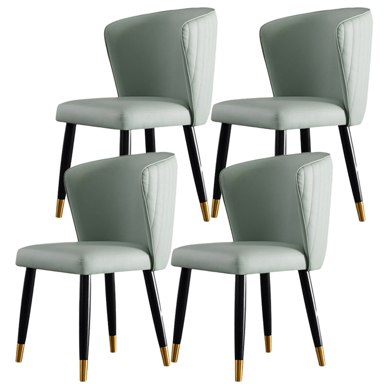 Armless Dining Chairs Nordic Kitchen Side Chairs for Dining Room Light Green 4 Piece Set Clearhalo 'Dining Chairs' 'Dining Tables & Seating' 'dining_chair' 'furn' 'furn_dining_chair' 'Furniture' 'furniture_dining_chair' 'Kitchen & Dining Furniture' 5019581