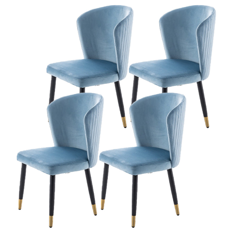 Armless Dining Chairs Nordic Kitchen Side Chairs for Dining Room Sky Blue 4 Piece Set Clearhalo 'Dining Chairs' 'Dining Tables & Seating' 'dining_chair' 'furn' 'furn_dining_chair' 'Furniture' 'furniture_dining_chair' 'Kitchen & Dining Furniture' 5019584