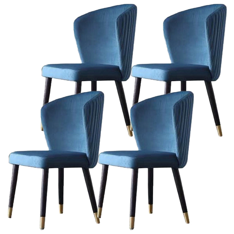 Armless Dining Chairs Nordic Kitchen Side Chairs for Dining Room Navy 4 Piece Set Clearhalo 'Dining Chairs' 'Dining Tables & Seating' 'dining_chair' 'furn' 'furn_dining_chair' 'Furniture' 'furniture_dining_chair' 'Kitchen & Dining Furniture' 5019589