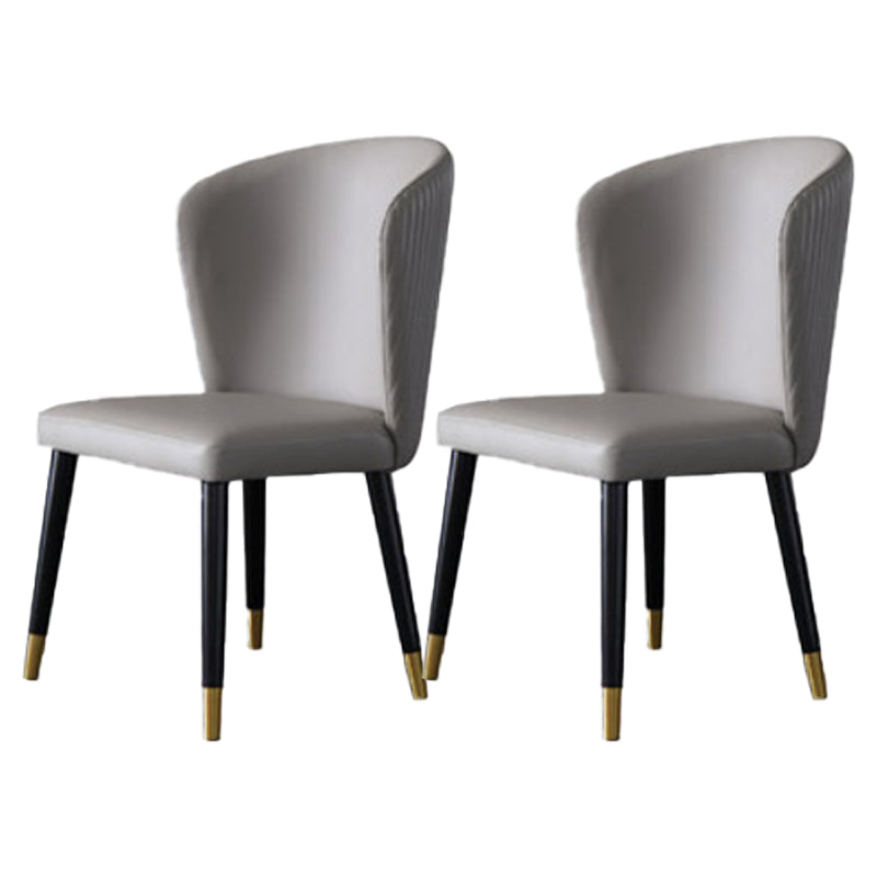 Armless Dining Chairs Nordic Kitchen Side Chairs for Dining Room Light Gray 2 Piece Set Clearhalo 'Dining Chairs' 'Dining Tables & Seating' 'dining_chair' 'furn' 'furn_dining_chair' 'Furniture' 'furniture_dining_chair' 'Kitchen & Dining Furniture' 5019591
