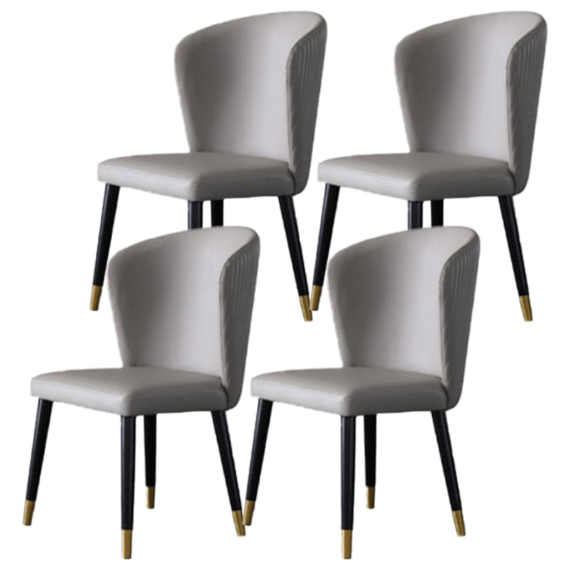 Armless Dining Chairs Nordic Kitchen Side Chairs for Dining Room Light Gray 4 Piece Set Clearhalo 'Dining Chairs' 'Dining Tables & Seating' 'dining_chair' 'furn' 'furn_dining_chair' 'Furniture' 'furniture_dining_chair' 'Kitchen & Dining Furniture' 5019592