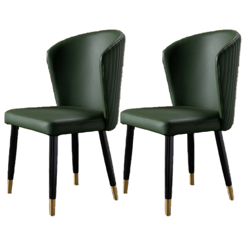 Armless Dining Chairs Nordic Kitchen Side Chairs for Dining Room Army Green 2 Piece Set Clearhalo 'Dining Chairs' 'Dining Tables & Seating' 'dining_chair' 'furn' 'furn_dining_chair' 'Furniture' 'furniture_dining_chair' 'Kitchen & Dining Furniture' 5019595