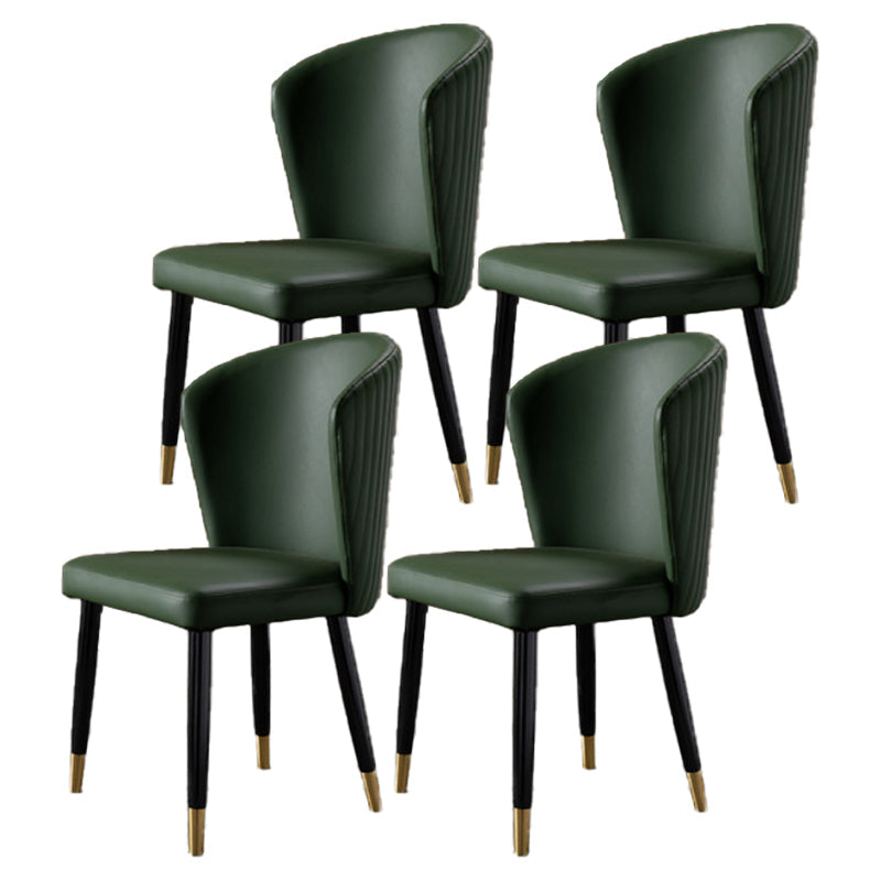 Armless Dining Chairs Nordic Kitchen Side Chairs for Dining Room Army Green 4 Piece Set Clearhalo 'Dining Chairs' 'Dining Tables & Seating' 'dining_chair' 'furn' 'furn_dining_chair' 'Furniture' 'furniture_dining_chair' 'Kitchen & Dining Furniture' 5019596