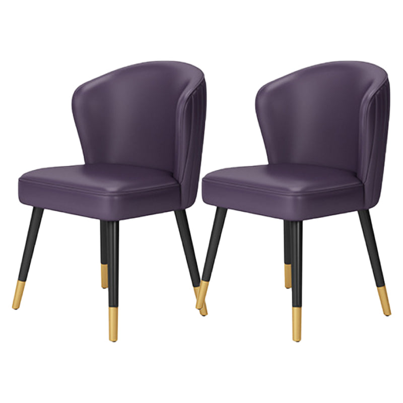 Armless Dining Chairs Nordic Kitchen Side Chairs for Dining Room Dark Purple 2 Piece Set Clearhalo 'Dining Chairs' 'Dining Tables & Seating' 'dining_chair' 'furn' 'furn_dining_chair' 'Furniture' 'furniture_dining_chair' 'Kitchen & Dining Furniture' 5019598