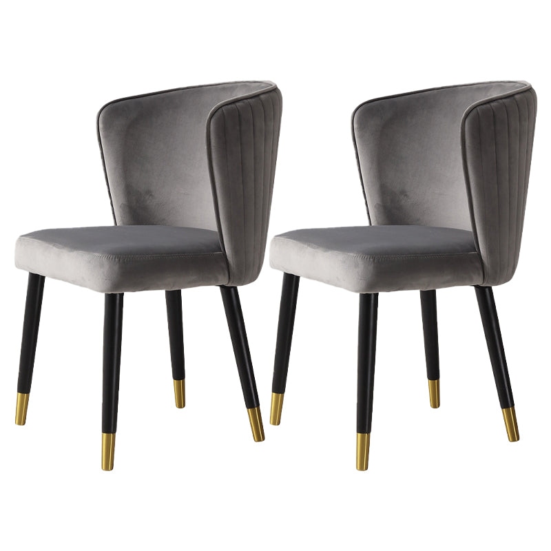 Armless Dining Chairs Nordic Kitchen Side Chairs for Dining Room Dark Gray 2 Piece Set Clearhalo 'Dining Chairs' 'Dining Tables & Seating' 'dining_chair' 'furn' 'furn_dining_chair' 'Furniture' 'furniture_dining_chair' 'Kitchen & Dining Furniture' 5019602