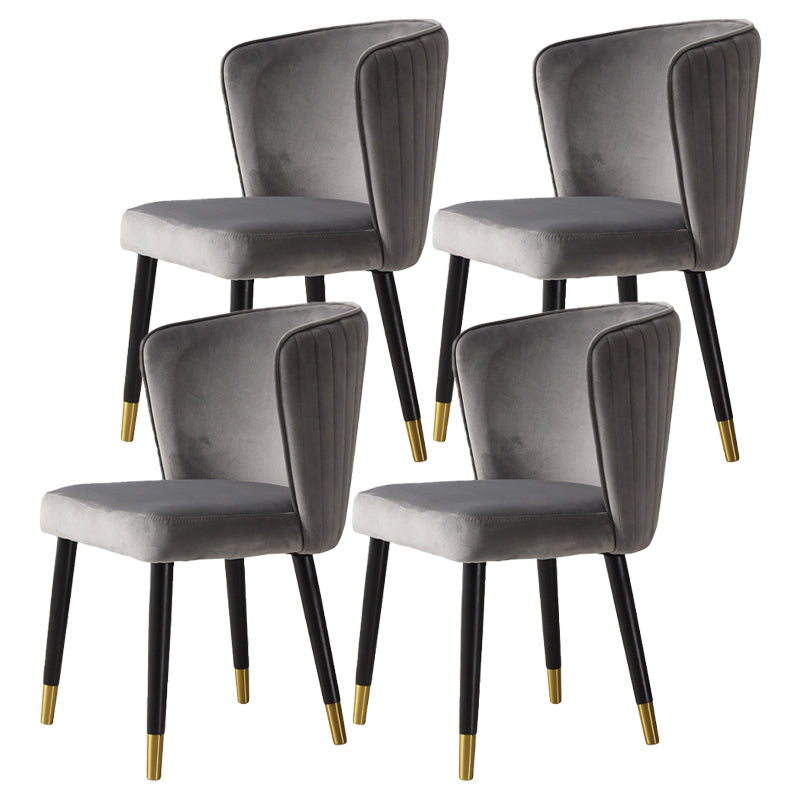 Armless Dining Chairs Nordic Kitchen Side Chairs for Dining Room Dark Gray 4 Piece Set Clearhalo 'Dining Chairs' 'Dining Tables & Seating' 'dining_chair' 'furn' 'furn_dining_chair' 'Furniture' 'furniture_dining_chair' 'Kitchen & Dining Furniture' 5019605