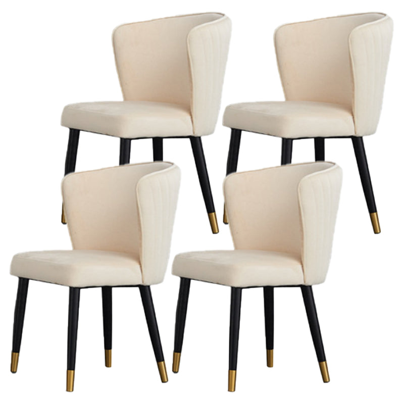 Armless Dining Chairs Nordic Kitchen Side Chairs for Dining Room White 4 Piece Set Clearhalo 'Dining Chairs' 'Dining Tables & Seating' 'dining_chair' 'furn' 'furn_dining_chair' 'Furniture' 'furniture_dining_chair' 'Kitchen & Dining Furniture' 5019607